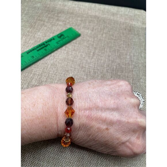 Swarovski And Czech Crystal Beaded Bracelet Goldtone - Picture 8 of 9